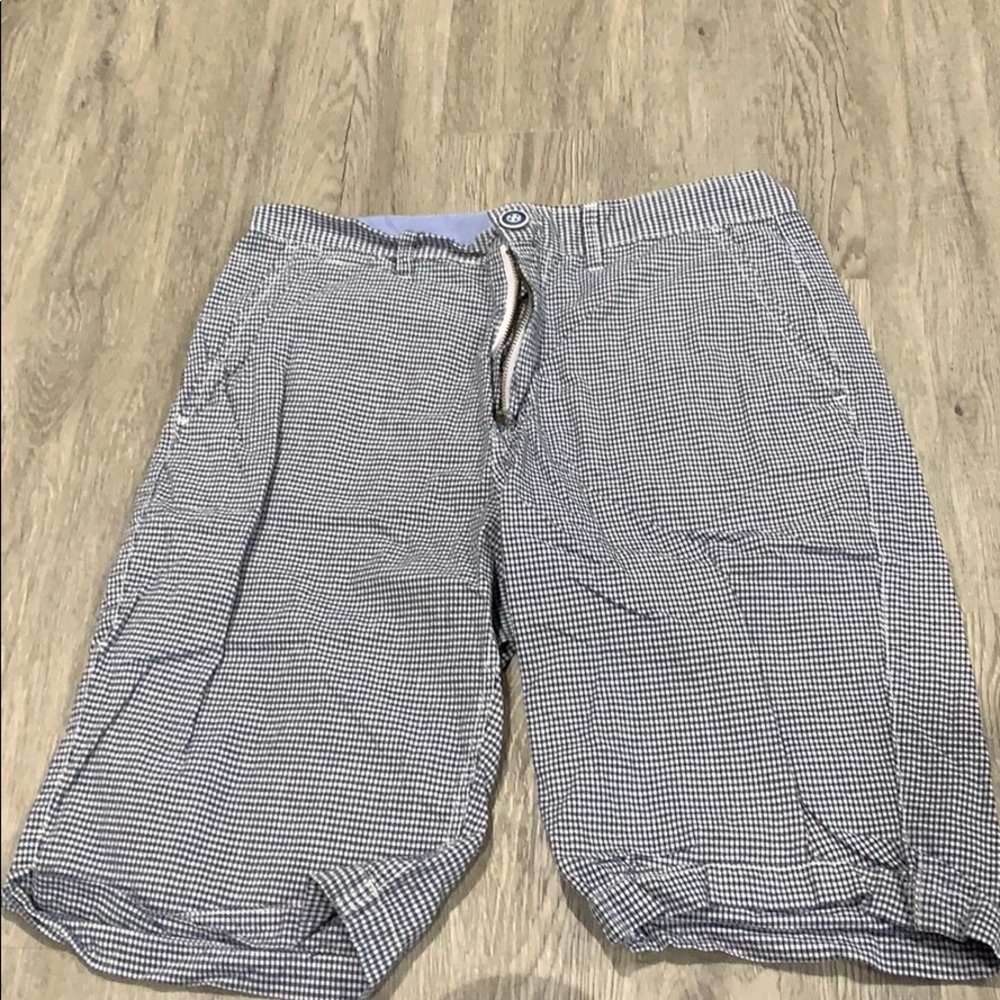 Islandia plaid, checkered, blue and white shorts